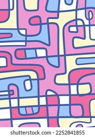 line art colorful poster illustation
