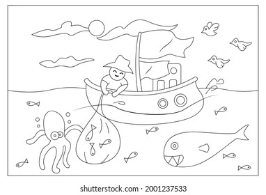 line art for coloring book - kids education school