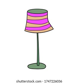 Linea de arte. Libro de colorear. Doodle de lámpara de mesa.