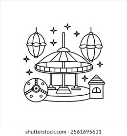 Line art Coloring books Space adventure alien carnival