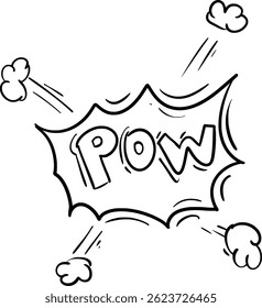  line art comic and contains pow text