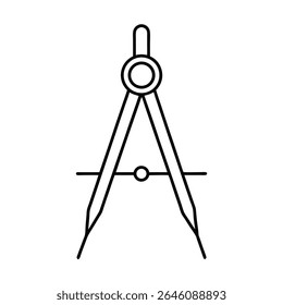 Arte de línea de una brújula Icon Design Ilustración vectorial