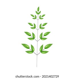 Linienkunst Komposition mit realistischen Blättern.  Retten Sie die Umwelt und retten Sie die Wälder.Baumpflanzenblätter.Umweltfreundliches Konzept der Achtung der Natur.