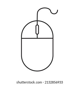 Line art computer mouse icon. Communication technology. Line art style. Internet technology. Vector illustration. stock image. 