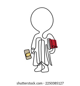 Line art concept character of a man. Justice law and judiciary concept.