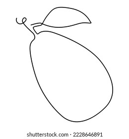line art and continuous drawing fruit symbol element for logo and printable design. pear