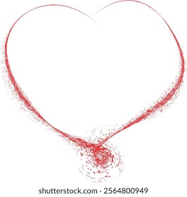 Line art continuous heart icon . One line heart symbol. Brush stroke. Heart knot logo .Vector illustration.