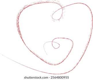 Line art continuous heart icon . One line heart symbol. Brush stroke. Heart knot logo .Vector illustration.