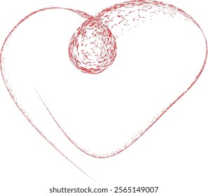 Line art continuous heart icon . One line heart symbol. Brush stroke. Heart knot logo .Vector illustration.