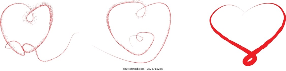 Line art continuous heart icon . One line heart symbol. Brush stroke. Heart knot logo .Vector illustration.
