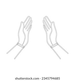 line art Continuous One Line Drawing of prayer hand, linear style and Hand drawn.- Vector illustrations Design