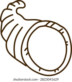 line art cornucopia horn of plenty for autumn harvest