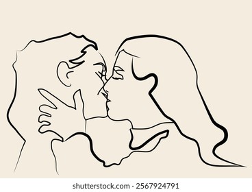 line art of a couple of women kissing