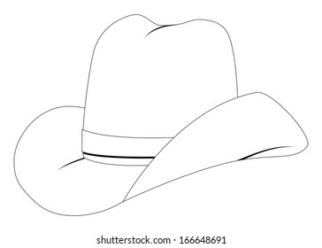 Line Art Cowboy Hat On White Stock Vector (Royalty Free) 166648691 ...