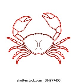 Line art crab. Crab in vector. Crab logo. Crab isolated.