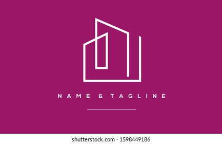 A line art creative house logo/building