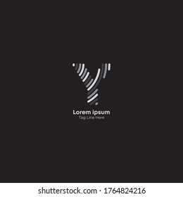 Line art creative logo design. Y letter logo icon design.
