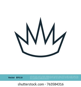 Line Art Crown Icon Vector Logo Template Illustration Design. Vector EPS 10.