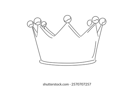 line art of crown illustration