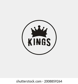 Inspiración en el diseño del logotipo de Line Art Crown y King Vector King