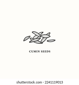 Cumin-Samen-Illustration von Line Art