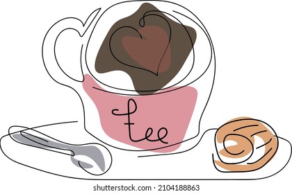 Té con tarta de lino. Desayuno servido por la mañana