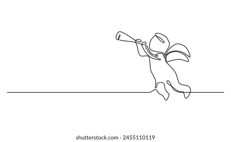 line art cupid love and valentine's day symbol. Cupid shooting arrow married wedding	