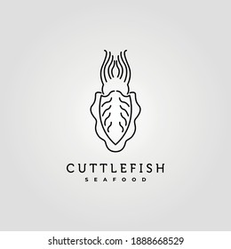 line art cuttlefish logo minimalist vector symbol illustration design