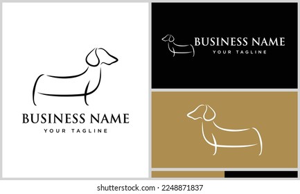 line art dachshund dog logo