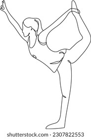 Line Art Dancer Pose Yoga Illustration