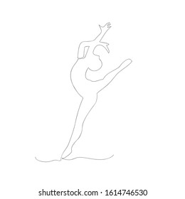 Line art dancer vector design, Isolated on white background