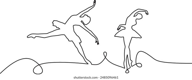 line art dancing vector sketch