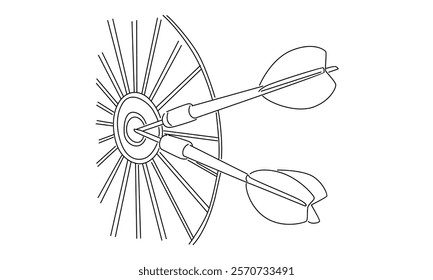 line art of darts illustration