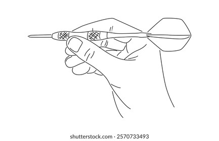 line art of darts illustration