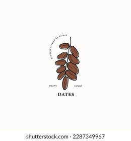 Line art dates branch drawing