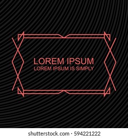 Line Art decorative geometric frame. Futuristic Design Element. Vector outline text template.