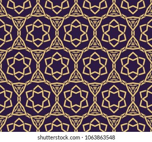 Line art decorative geometric ornament. Seamless pattern. Vector floral illustration for design.