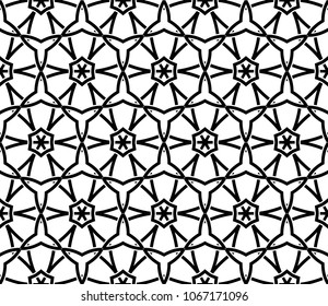 Line art decorative geometric ornament. Seamless pattern. Vector illustration for design.