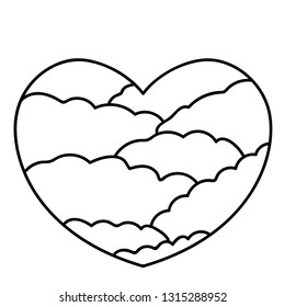 line art decorative heart - vector