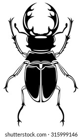 line art deer beetle