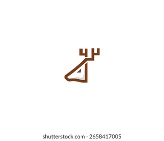 Line art Deer Castle Logo Design, Vector format.
