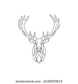 line art deer face coloring page 