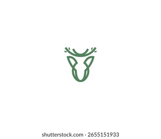 Linie Kunst Hirsch Wald Logo-Design, Vektorformat.