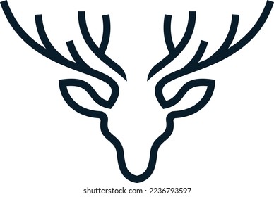 line art deer head logo