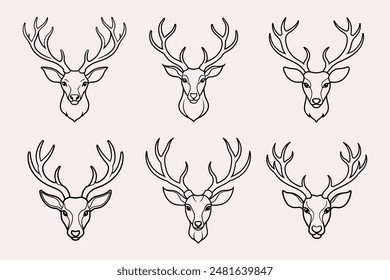 the line art deer horn parts