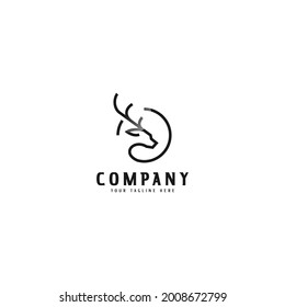 line art deer logo design. logo template