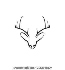 line art deer logo design concept