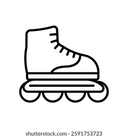 Line Art Depicting Roller Skates for Sports and Fitness Representation