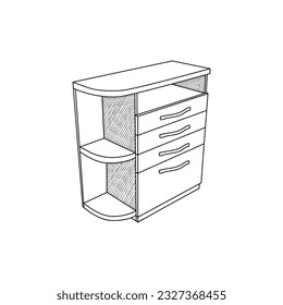 line art design of Cabinet illustration vector template, vector symbol, sign, outline illustration.