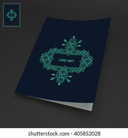 Line Art Design. Calligraphic Linear Element. Vector Illustration.